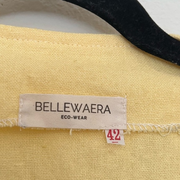 Bellewaera Yellow Short Sleeve Wrap Top EU 42 Approx Medium Large - Picture 5 of 9